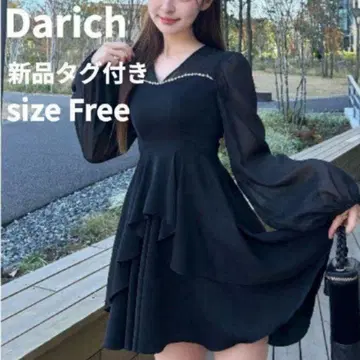 [ 택 포함 새상품 ] Darich 시어 도킹 프릴 미니 원피스 프리