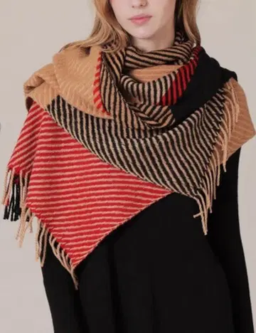 매킨토시 런던 빅 체크 울 캐시미어 스톨