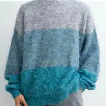 SINSS 울 블렌드 그라데이션 니트 그린