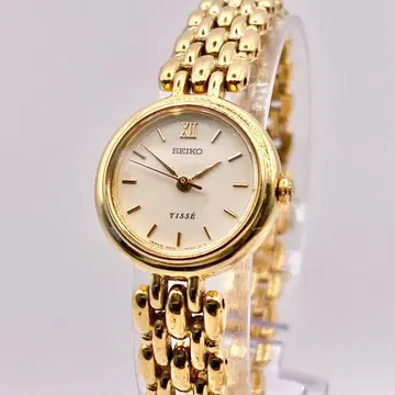 새상품급 작동 SEIKO TISSE 4N21-0750 골드 다이얼 로만