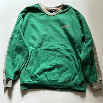 XLARGE V넥 맨투맨 그린 x 그레이 L 구제 스트릿