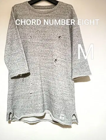 CHORD NUMBER EIGHT M 데미지 가공 얇은 소재 맨투맨