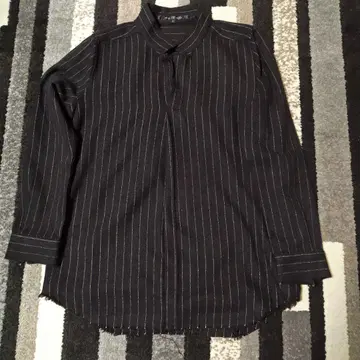 NO ID. 노아이디 블랙 스트라이프 긴팔 셔츠 사이즈 1