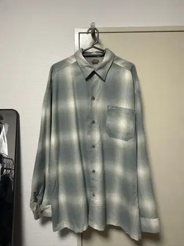 CALTOP 옴브레 체크 셔츠 L 사이즈 긴팔 셔츠