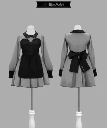 DimMoire 고스트 메이드 십자가 드레스 그레이