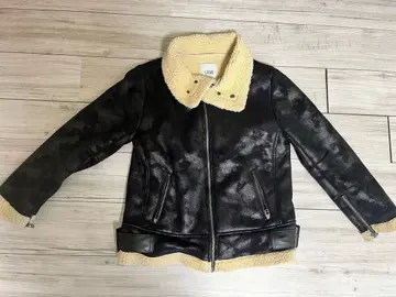 GYDA 블랙 레더 재킷 시어링 스타일