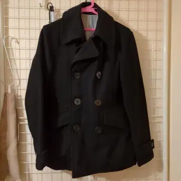 [ 새상품급 ] 블랙 울 피코트 더블 브레스트