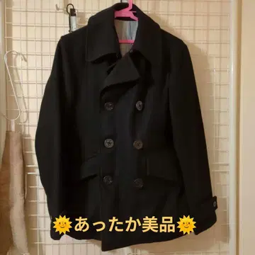 [ 새상품급 ] 블랙 울 피코트 더블 브레스트