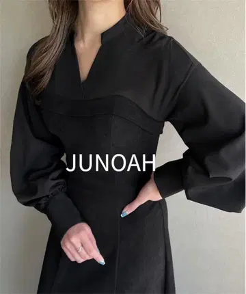 [ 미사용 새상품 ] 주노아 셔츠 도킹 카르제 원피스 블랙 롱 기장