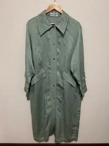 LILY BROWN 릴리 브라운 린넨 혼방 셔츠 원피스 그린