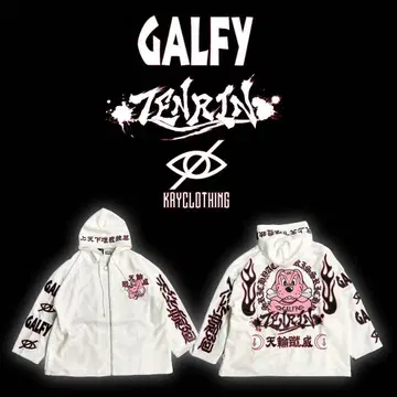 GALFY x TENRIN x KRY 트리플 네임 BIG 후드티 화이트