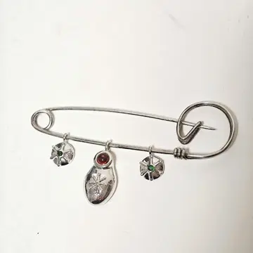 브랜드 불명 펜던트 실버925 은 안전핀 에메랄드 눈 스노우