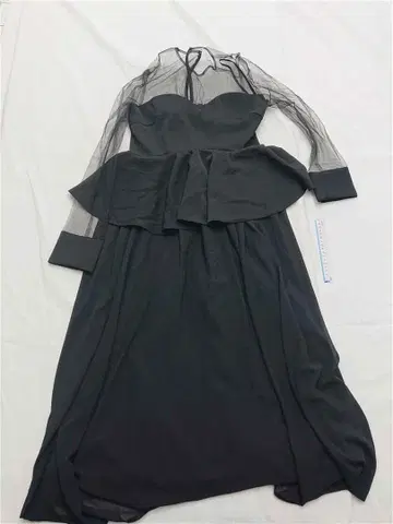 아메리 AMERI 튤 절개 롱 드레스 블랙 계열 M 여성용