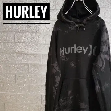 Hurley 빅 로고 카모플라쥬 구제 의류 후드 맨투맨 블랙 M 속기모