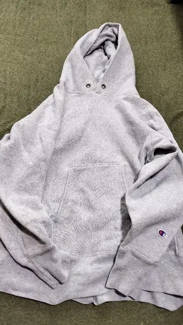Champion 그레이 후드 부착 후드티