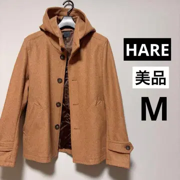 HARE 멜톤 후드 코트 카멜 M 새상품급 하레 더플