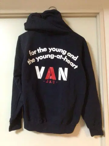 VAN 긴팔 백 프린트 후드티 맨투맨 트레이닝복 후드 부착