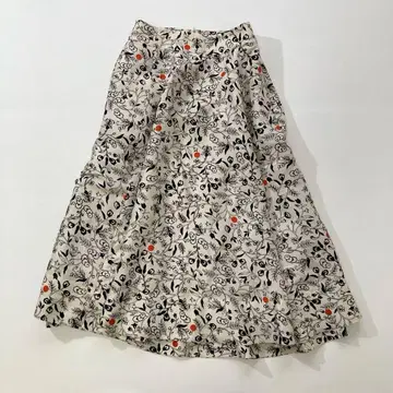 ebure 실크 100% 꽃무늬 스커트 플라워 프린트 플레어