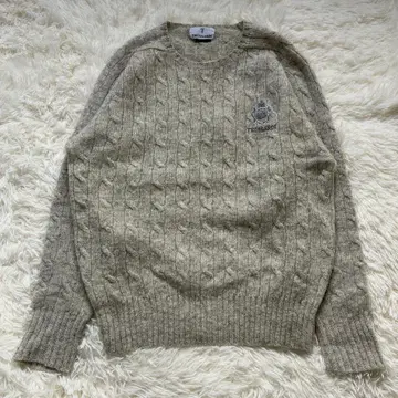 TRUSSARDI 케이블 니트 멜란지 그레이 램스울 이탈리아제