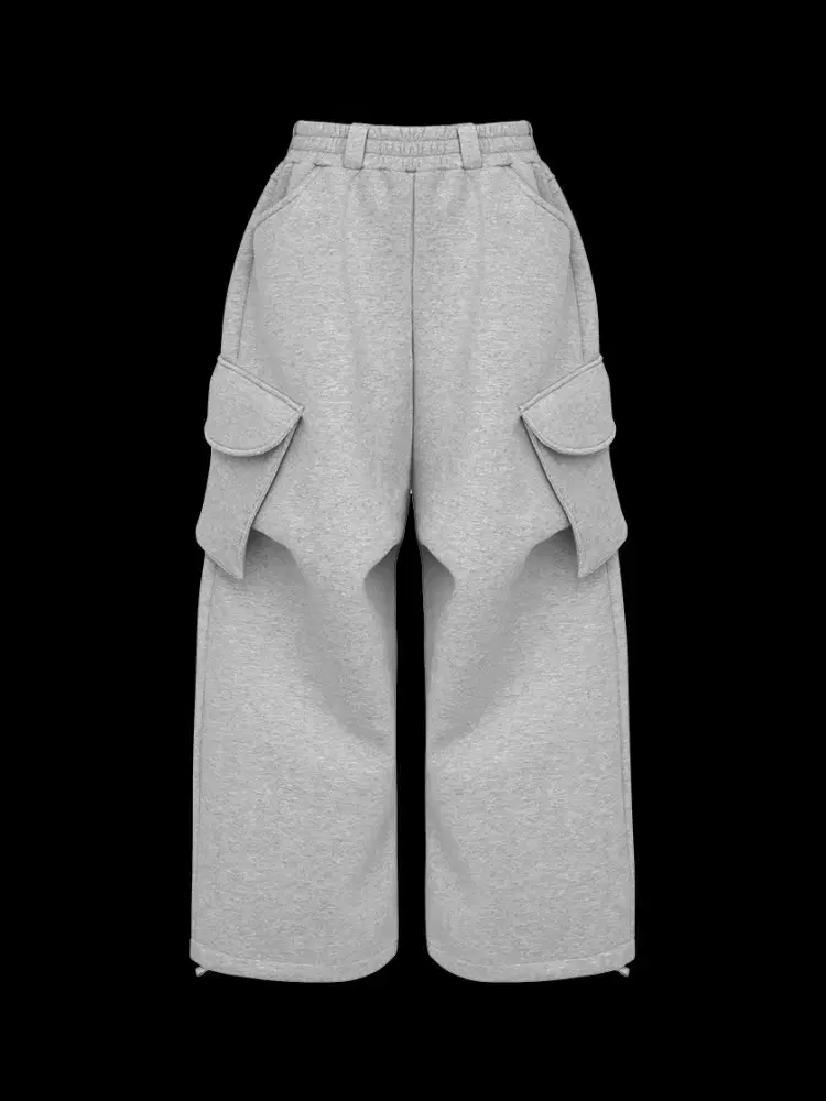 MJD X Coin Seoul Wide Cargo Sweatpants Mélange Gray