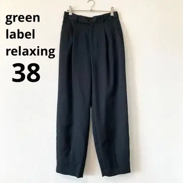 새상품급 green label relaxing 커브 팬츠 블랙 38