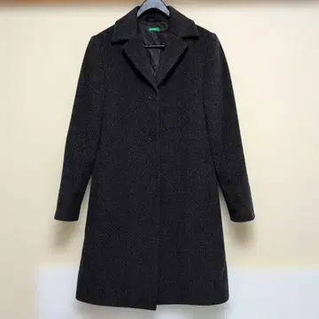 UNITED COLORS OF BENETTON 다크 그레이 롱 코트