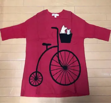 쿠니오 컬렉션 고양이 패턴 튜닉 스웨터