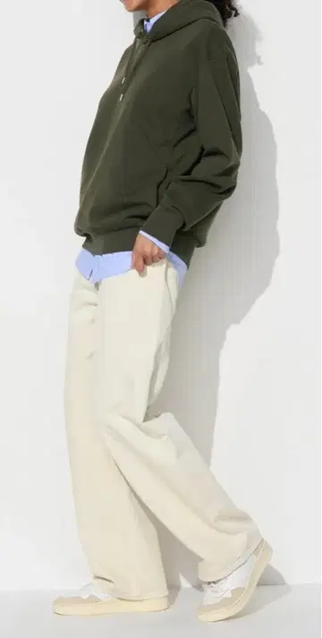 유니클로 와이드 스트레이트 청바지 사이즈 28 베이지