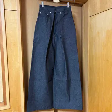 RIGID DENIM WIDE PANTS (SHORT LENGTH)