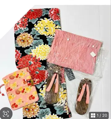 유카타 오비 일본 나막신 복조리 세트