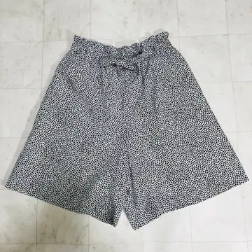 블랙&화이트 골프웨어 도트 무늬 숏팬츠 허리 리본 포함