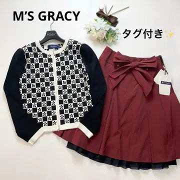 택 포함 엠즈 그레이시 원피스 셋업 까멜리아 리본 올 패턴 M