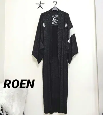 새상품급 ROEN [로엔] 유카타 기모노 오비 포함 레오파드 블랙