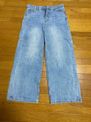 countrymoment 와이드 레그 데님 라이트 블루