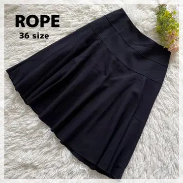 [ 로페 ] 울 100% 플레어 스커트 36 블랙 포멀 세레모니