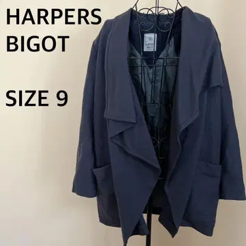 [ HARPERS BIGOT ] 프론트 오픈 코트/자켓/아우터/네이비
