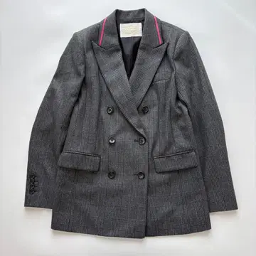 새상품급 그레이스 클래스 더블 브레스트 자켓 그랑 체크 그레이