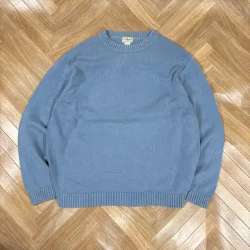 엘엘빈 크루넥 스웨터 코튼 니트 라이트 블루 스카이블루