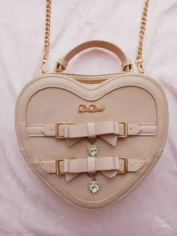 LIZLISA 하트 비쥬 숄더백 핑크 양산형