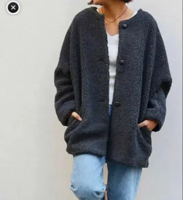 새상품급 Via.J 그레이 보아 자켓 38