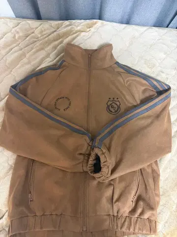 브라운 트랙 자켓 지퍼 저리