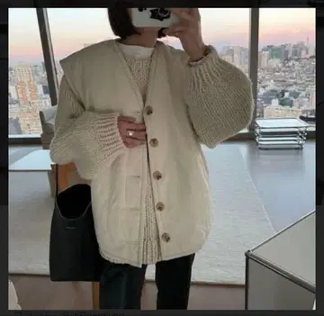 씰린 더블 퀼팅 베스트 아이보리