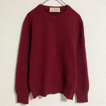 후지이모리 니트 스웨터 긴팔 캐시미어 100% 레드 M 사이즈