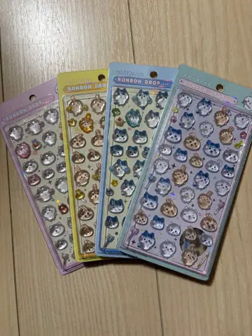 (4종류 세트) 모자 꽁지 드롭 씰 치이카와 (먼작귀)