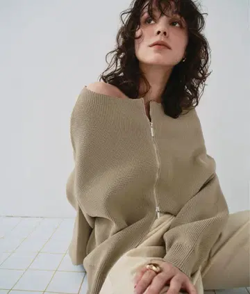 더블 지퍼 오버 사이즈 니트 풀오버