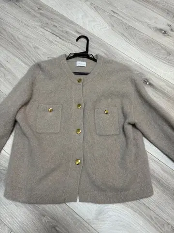 베이지 가디건 울 green label