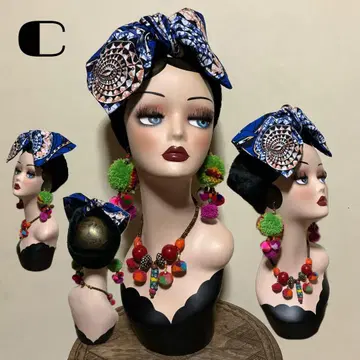 퍼 아프리칸 리본 헤어 터번 헤어밴드