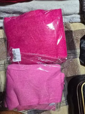 2개 세트 핑크 머플러