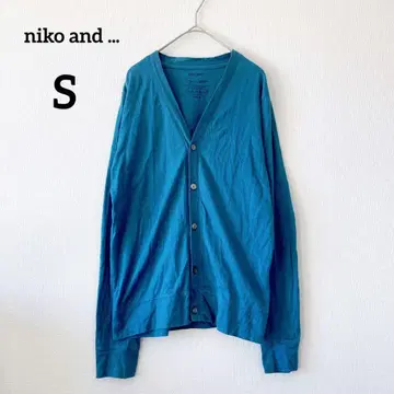 니코앤드 가디건 S 블루 긴팔 얇은 소재 V넥 면 100%