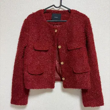 Re:EDIT 빨간색 노카라 자켓